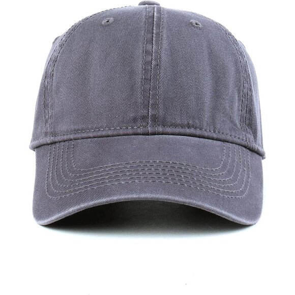 Unisex Grey Baseball Cap Cotton Soft Fits Washed Denim Adjustable Hats - Picture 2 of 7